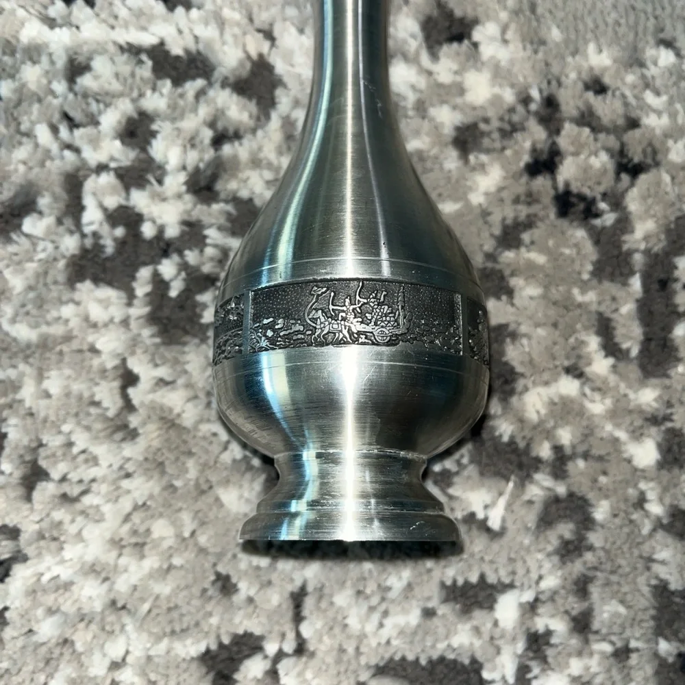 Elegant Silver Pewter Vase Thailand